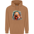 Winter Capybara Christmas Xmas Mens 80% Cotton Hoodie Caramel Latte