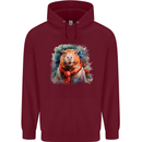 Winter Capybara Christmas Xmas Mens 80% Cotton Hoodie Maroon