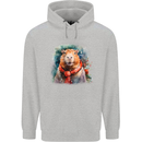 Winter Capybara Christmas Xmas Mens 80% Cotton Hoodie Sports Grey