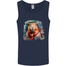 Winter Capybara Christmas Xmas Mens Vest Tank Top Navy Blue