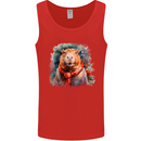 Winter Capybara Christmas Xmas Mens Vest Tank Top Red