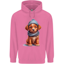 Winter Puppy With Hat and Scarf Dog Mens 80% Cotton Hoodie Azelea