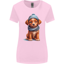 Winter Puppy With Hat and Scarf Dog Womens Wider Cut T-Shirt Light Pink