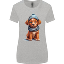 Winter Puppy With Hat and Scarf Dog Womens Wider Cut T-Shirt Sports Grey