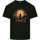 Witch Halloween Sunset Kids T-Shirt Childrens Black
