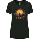 Witch Halloween Sunset Womens Wider Cut T-Shirt Black