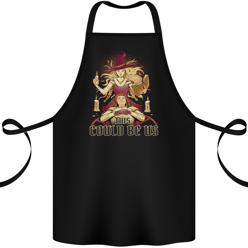 Witch Ritual This Could be Us Halloween Cotton Apron 100% Organic Black