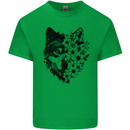 Wolf Flowers Mens Cotton T-Shirt Tee Top Irish Green