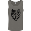 Wolf Flowers Mens Vest Tank Top Charcoal