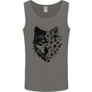 Wolf Flowers Mens Vest Tank Top Charcoal