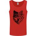 Wolf Flowers Mens Vest Tank Top Red