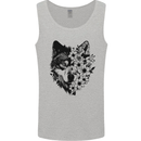 Wolf Flowers Mens Vest Tank Top Sports Grey