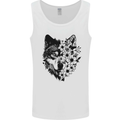 Wolf Flowers Mens Vest Tank Top White