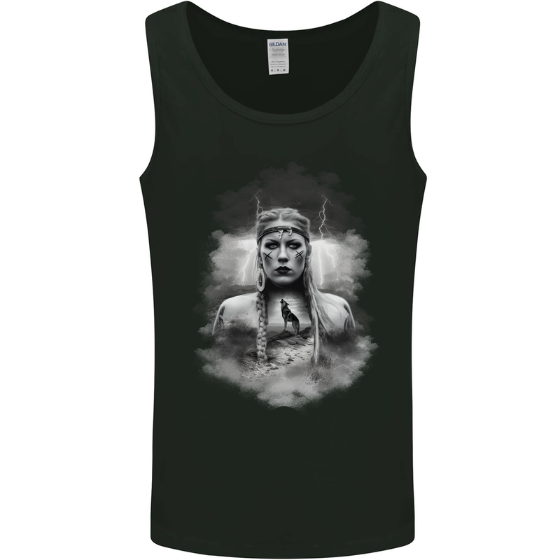 Wolf Viking Mens Vest Tank Top Black