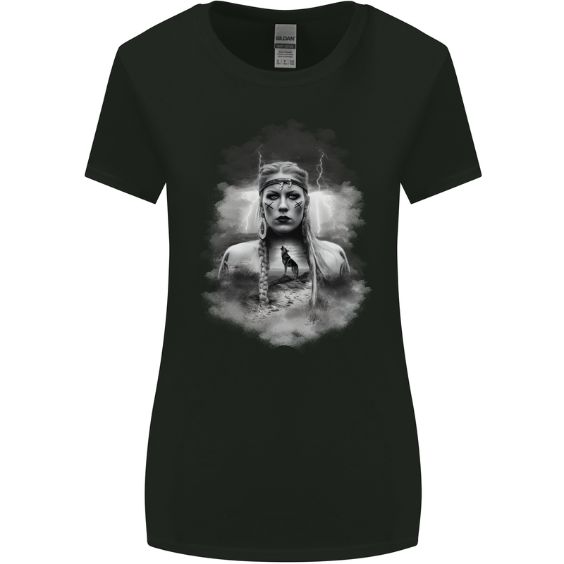 Wolf Viking Womens Wider Cut T-Shirt Black