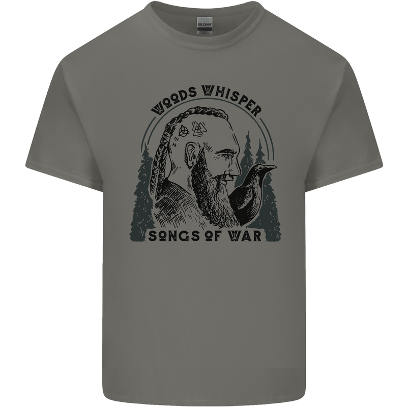 Woods Whisper Songs of War Vikings Gym Mens Cotton T-Shirt Tee Top Charcoal