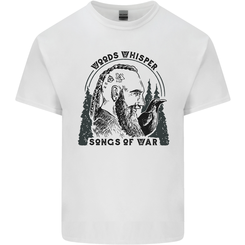 Woods Whisper Songs of War Vikings Gym Mens Cotton T-Shirt Tee Top White