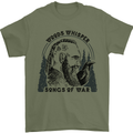 Woods Whisper Songs of War Vikings Gym Mens T-Shirt 100% Cotton Military Green