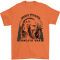 Woods Whisper Songs of War Vikings Gym Mens T-Shirt 100% Cotton Orange