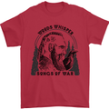 Woods Whisper Songs of War Vikings Gym Mens T-Shirt 100% Cotton Red