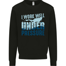 Work Well Under Pressure Funny Scuba Diving Diver Mens Sweatshirt Jumper Black