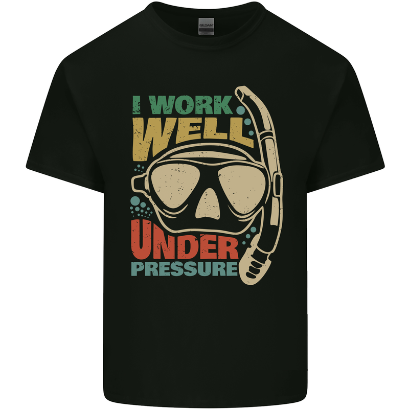Work Well Under Pressure Scuba Diving Diver Funny Kids T-Shirt Childrens Black