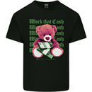 Work that Cash Teddy Bear Hustle Money Kids T-Shirt Childrens Black