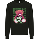 Work that Cash Teddy Bear Hustle Money Mens Sweatshirt Jumper Black