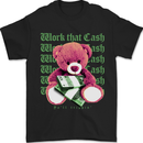 Work that Cash Teddy Bear Hustle Money Mens T-Shirt 100% Cotton Black