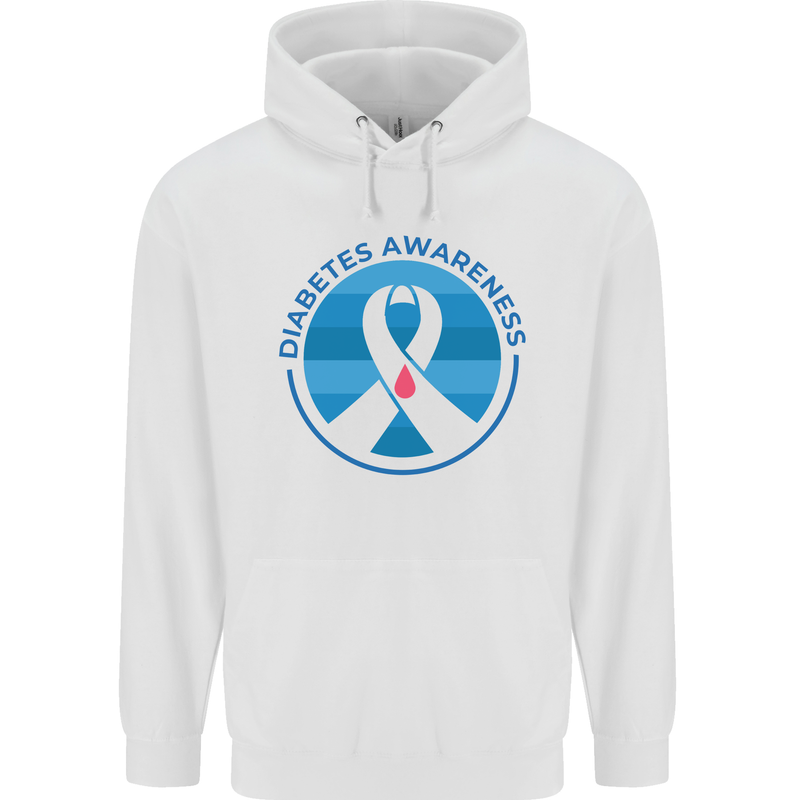 World Diabetes Day Awareness Mens 80% Cotton Hoodie White