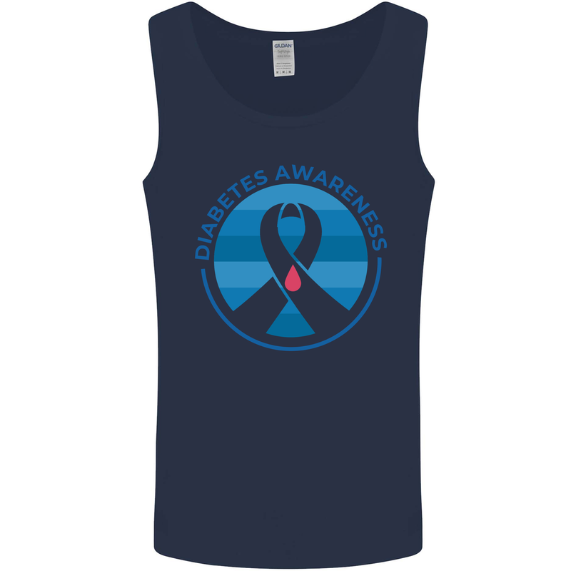 World Diabetes Day Awareness Mens Vest Tank Top Navy Blue