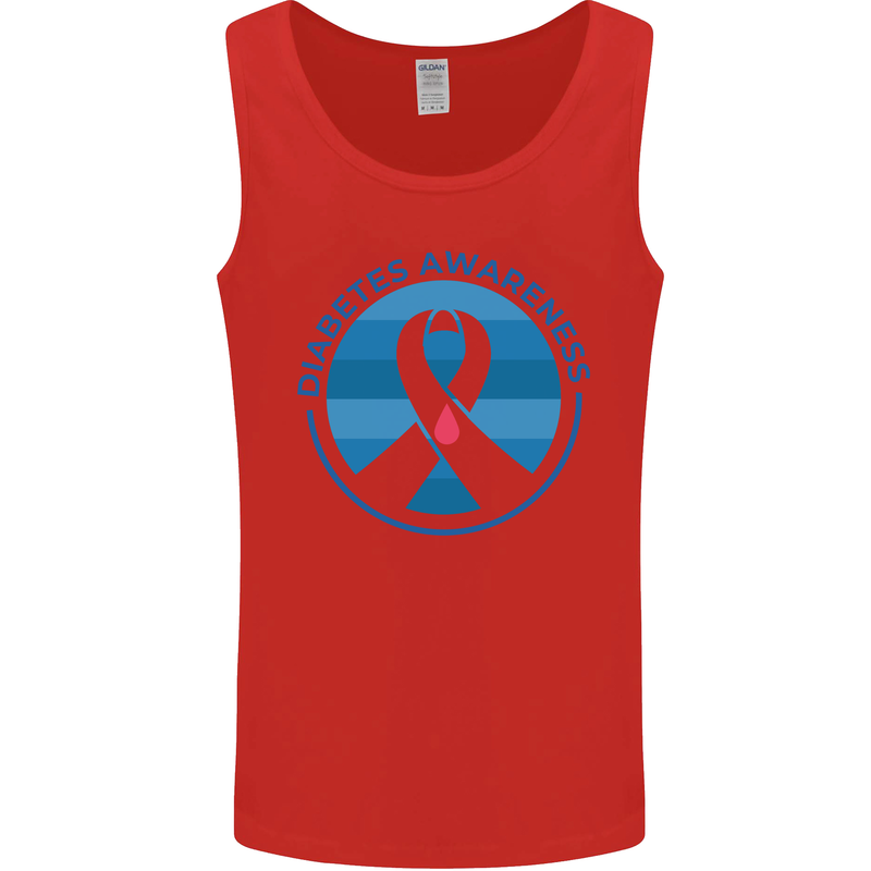 World Diabetes Day Awareness Mens Vest Tank Top Red