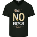 World No Tobacco Day Anti Smoking Fags Mens V-Neck Cotton T-Shirt Black
