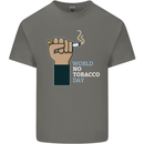 World No Tobacco Day Anti Smoking Mens Cotton T-Shirt Tee Top Charcoal