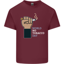 World No Tobacco Day Anti Smoking Mens Cotton T-Shirt Tee Top Maroon