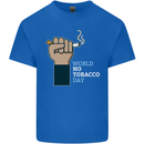 World No Tobacco Day Anti Smoking Mens Cotton T-Shirt Tee Top Royal Blue