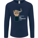 World No Tobacco Day Anti Smoking Mens Long Sleeve T-Shirt Navy Blue