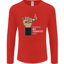 World No Tobacco Day Anti Smoking Mens Long Sleeve T-Shirt Red