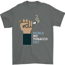 World No Tobacco Day Anti Smoking Mens T-Shirt 100% Cotton Charcoal