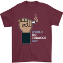 World No Tobacco Day Anti Smoking Mens T-Shirt 100% Cotton Maroon