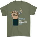 World No Tobacco Day Anti Smoking Mens T-Shirt 100% Cotton Military Green