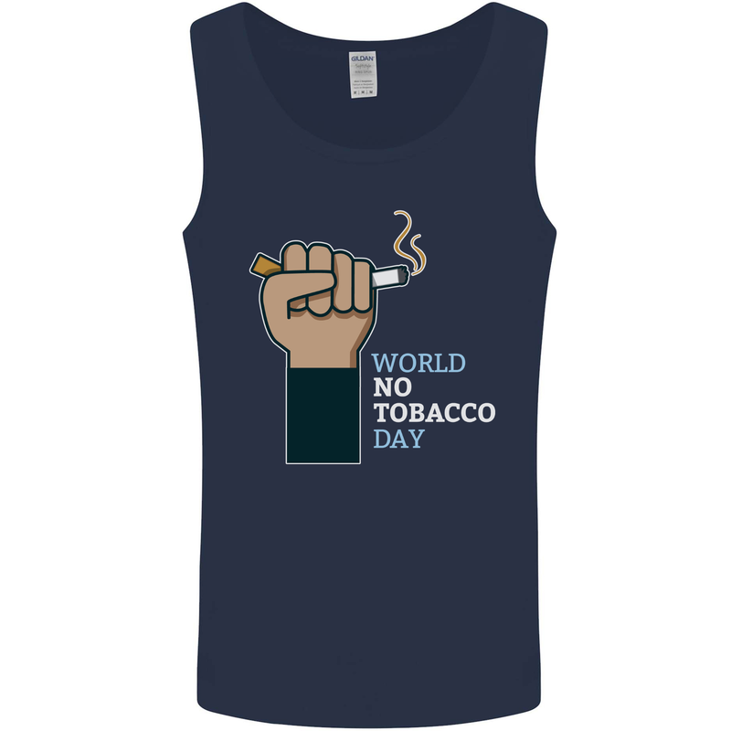 World No Tobacco Day Anti Smoking Mens Vest Tank Top Navy Blue