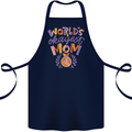Worlds Okayest Mom Mothers Day Mummy Cotton Apron 100% Organic Navy Blue
