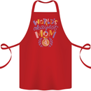 Worlds Okayest Mom Mothers Day Mummy Cotton Apron 100% Organic Red