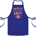 Worlds Okayest Mom Mothers Day Mummy Cotton Apron 100% Organic Royal Blue