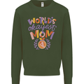 Worlds Okayest Mom Mothers Day Mummy Kids Sweatshirt Jumper Forest Green