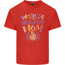 Worlds Okayest Mom Mothers Day Mummy Kids T-Shirt Childrens Red