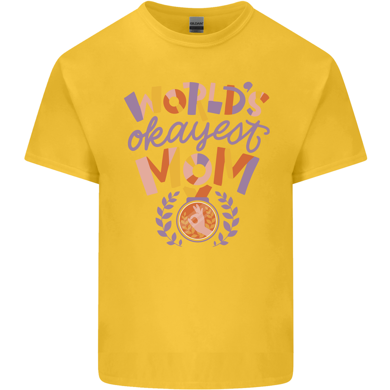 Worlds Okayest Mom Mothers Day Mummy Kids T-Shirt Childrens Yellow