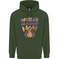 Worlds Okayest Mom Mothers Day Mummy Mens 80% Cotton Hoodie Forest Green