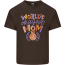 Worlds Okayest Mom Mothers Day Mummy Mens Cotton T-Shirt Tee Top Dark Chocolate